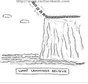Robert Mankoff : What Lemmings Believe - Cartoonbank.com_1230088780485